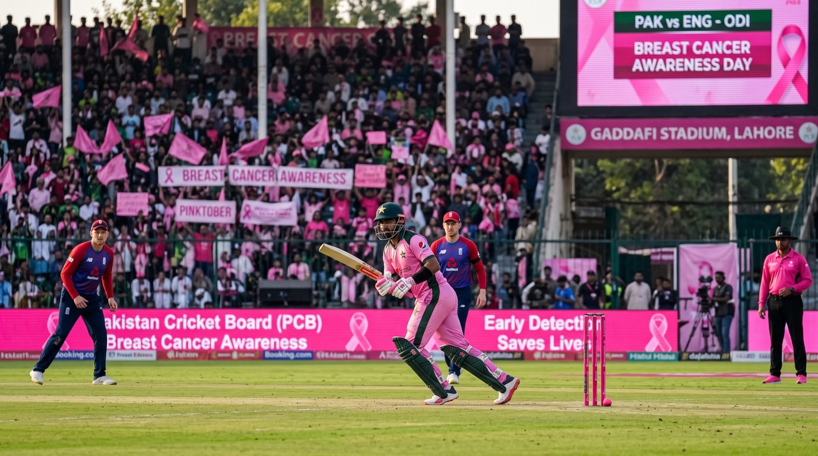 PCB Launches Breast Cancer Awareness Campaign  During Pakistan-England ODI