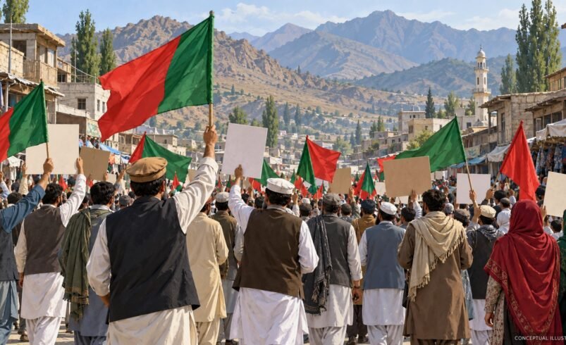 PTI Workers Protest Governor’s Rule in Bajaur and Mohmand