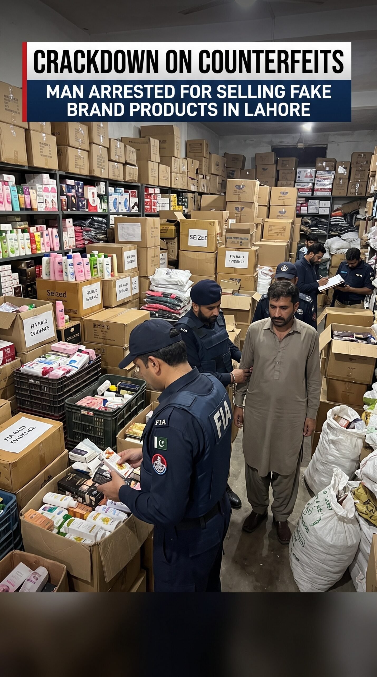 Man Arrested for Allegedly Selling Fake Brand Products in  Lahore