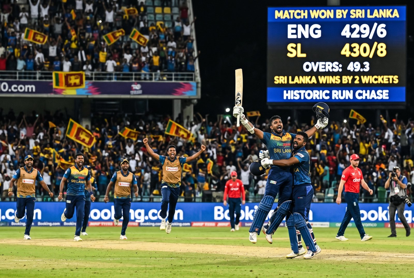 Sri Lanka chase 430 runs against England