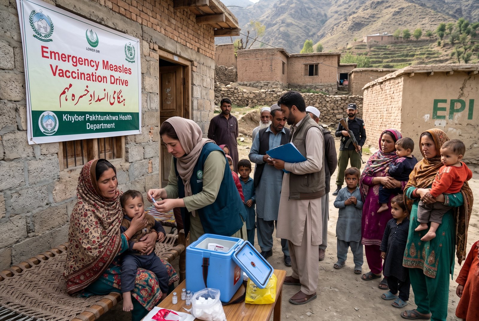 Measles vaccination in Lower Dir