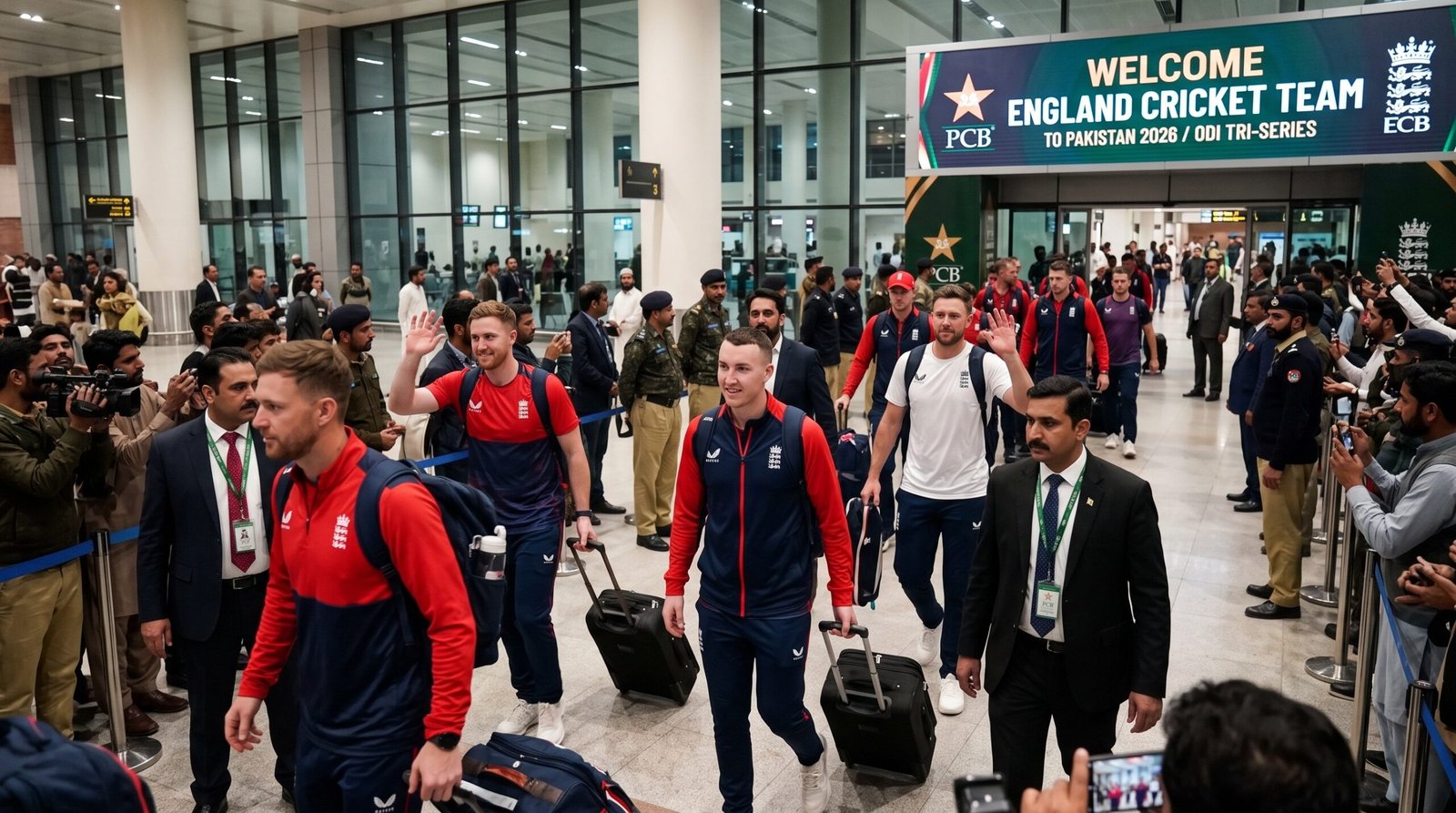 England Cricket Team Arrives in Pakistan for ODI Tri-Series 2026